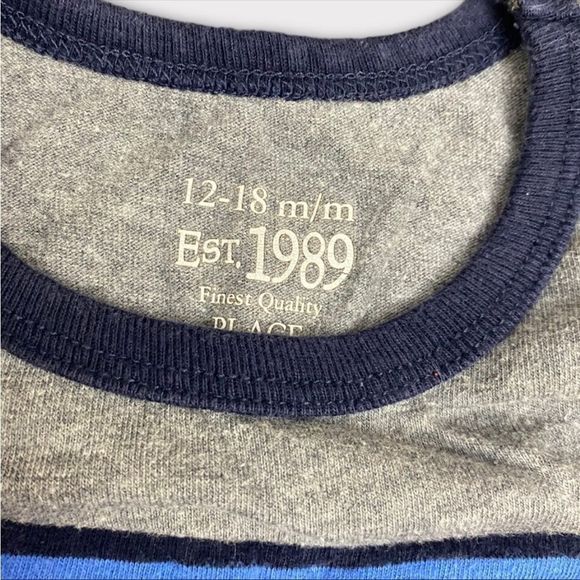 Children's PLACE | 3/$15| Gray and Blue Striped Baby Tank Top - Picture 3 of 3